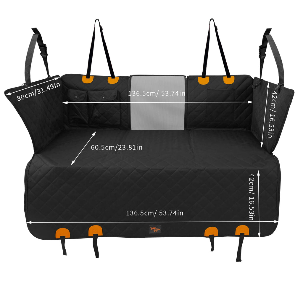 Funda Impermeable Extensora de Asiento Trasero para Perros | Hamaca para Carro con Bolsillo y Ventana de Malla