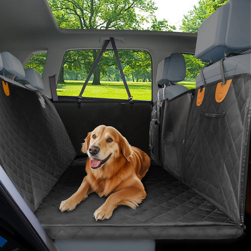 Funda Impermeable Extensora de Asiento Trasero para Perros | Hamaca para Carro con Bolsillo y Ventana de Malla