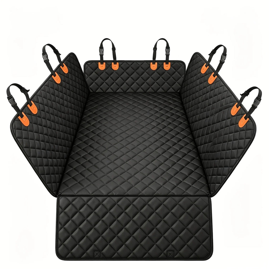 Waterproof Dog Car Seat Cover, Hard Bottom Pet Backseat Protector, Non‑Slip Pet Travel Mat for Car SUV