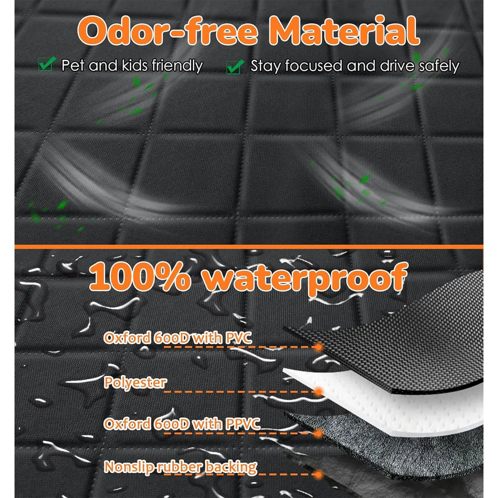 Waterproof Dog Car Seat Cover, Hard Bottom Pet Backseat Protector, Non‑Slip Pet Travel Mat for Car SUV