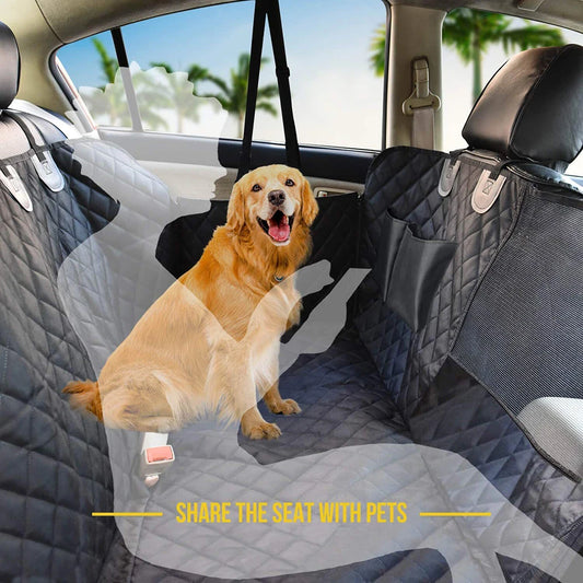 Funda Impermeable para Asiento Trasero con Ventana de Malla | Hamaca Antiarañazos y Antideslizante para Perros