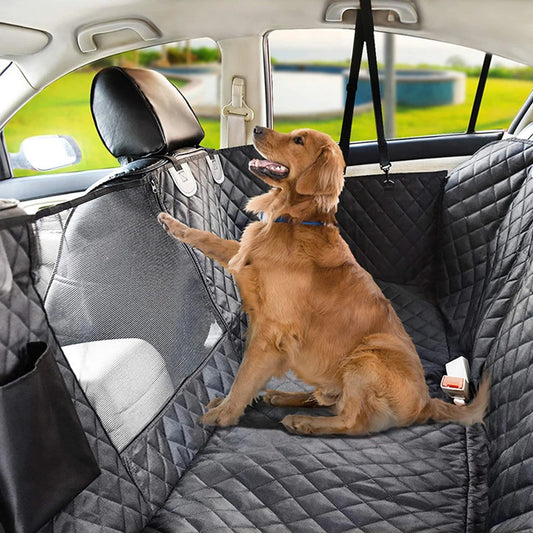 Funda Impermeable para Asiento Trasero con Ventana de Malla | Hamaca Antideslizante para Mascotas