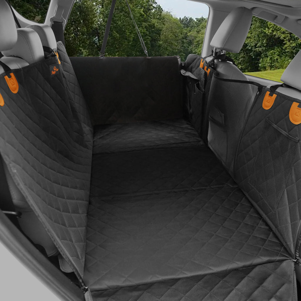 Funda Impermeable Extensora de Asiento Trasero para Perros | Hamaca para Carro con Bolsillo y Ventana de Malla