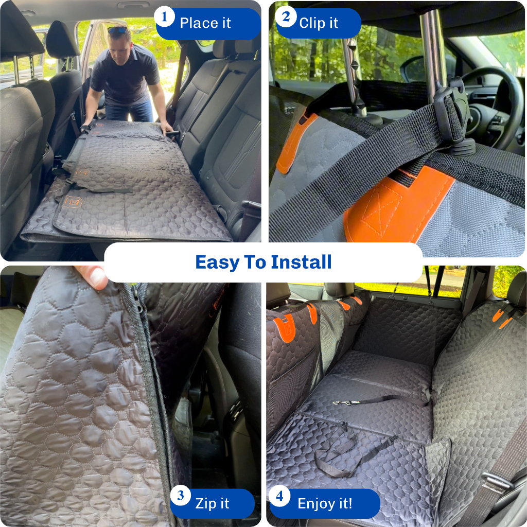 Cubre Asiento con Base Rígida para Mascotas | Protector Impermeable para Carro
